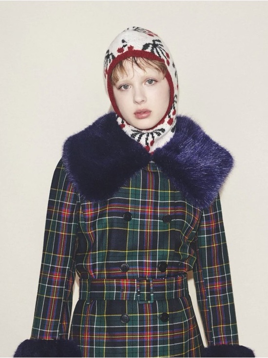 Shrimps Brixton Balaclava in Cream and Cherries main image 5